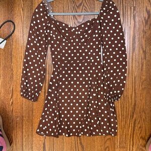 Reformation polka dot long sleeve dress